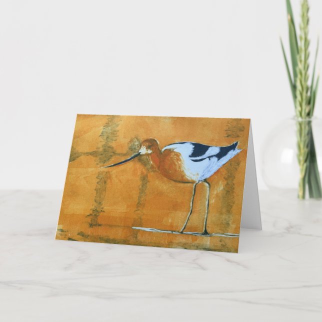 Tarjeta de nota doblada de Avoceta (Anverso)