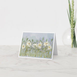 Tarjeta de nota doblada de Daisies