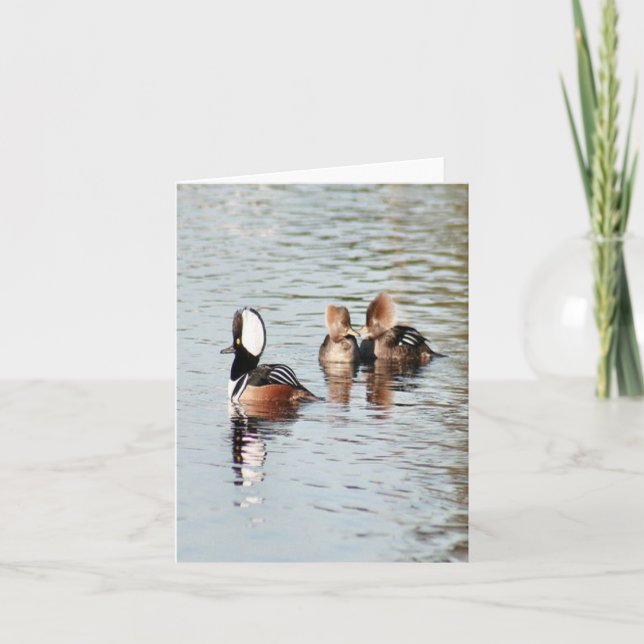 Tarjeta de nota doblada de foto del pato del Merga (Anverso)