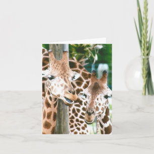 Tarjeta de nota doblada de la foto de Giraffe