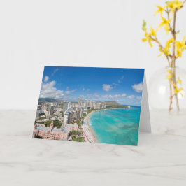 Tarjeta de nota doblada de Recuerdos Waikiki