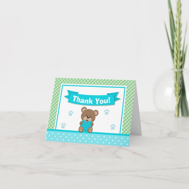 Tarjeta de nota doblada de Teddy Bear (Anverso)