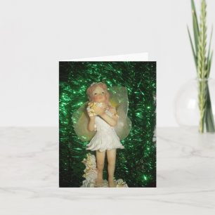 Tarjeta de nota doblada del chica Holiday Angel Bl