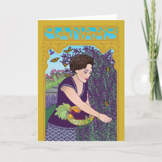 Tarjeta de nota doblada del jardín de Sanaa