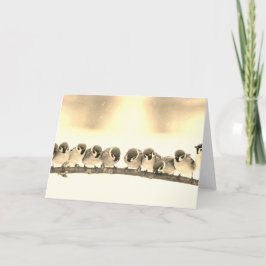 Tarjeta de nota doblada PEQUEÑAS AVES EN UNA RAMA