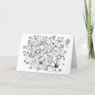 Tarjeta de nota doblada temática de Halloween