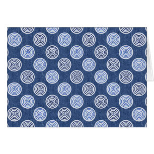 Tarjeta de nota Dot Blank de Denim Polka Azul