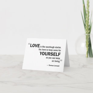 Tarjeta de nota - el 'amor es como el pan amargo…