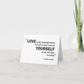 Tarjeta de nota - el 'amor es como el pan amargo…