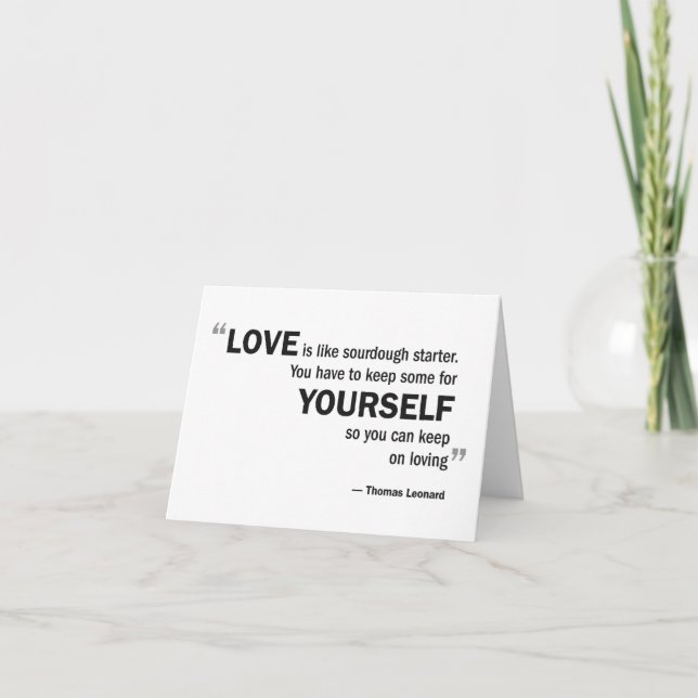 Tarjeta de nota - el 'amor es como el pan amargo… (Anverso)