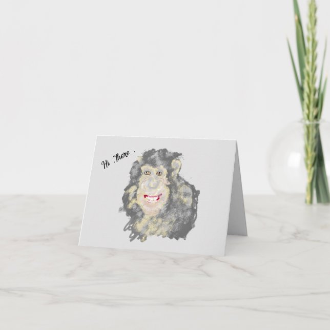 Tarjeta de nota : el mundo de chimpancé (Anverso)