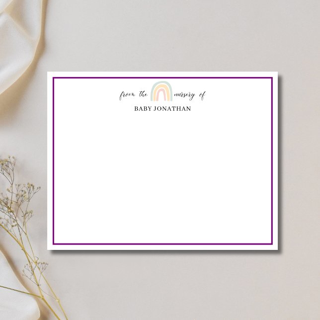 Tarjeta de nota elegante con borde de arcoíris pas (Subido por el creador)