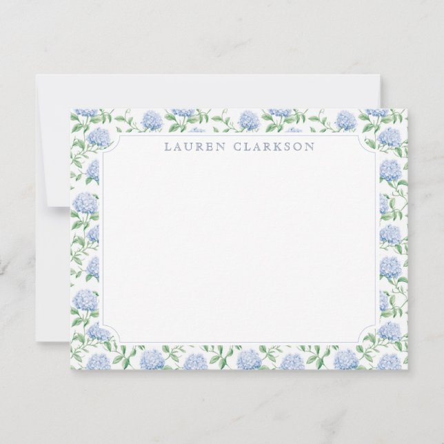 Tarjeta de nota elegante con borde de jardín de Ho (Anverso)