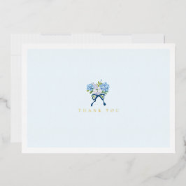 Tarjeta de nota elegante de acuarela floral azul c