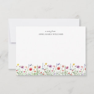 Tarjeta de nota elegante floral chic