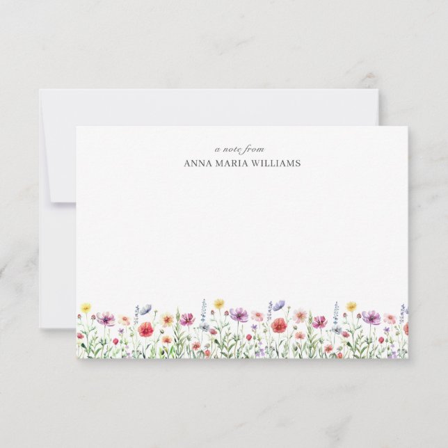 Tarjeta de nota elegante floral chic (Anverso)