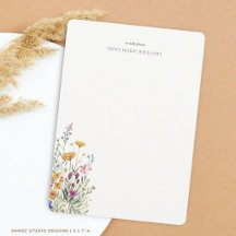 Tarjeta de nota elegante floral chic personalizada