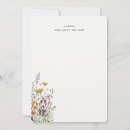 Tarjeta de nota elegante floral chic personalizada
