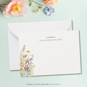 Tarjeta de nota elegante floral personalizada chic