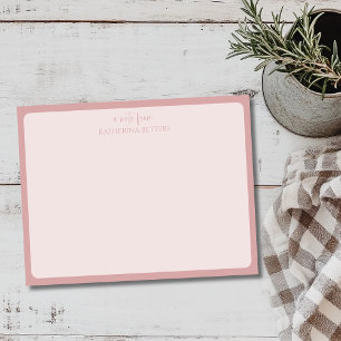 Tarjeta de nota elegante y sencilla Dusty Rose