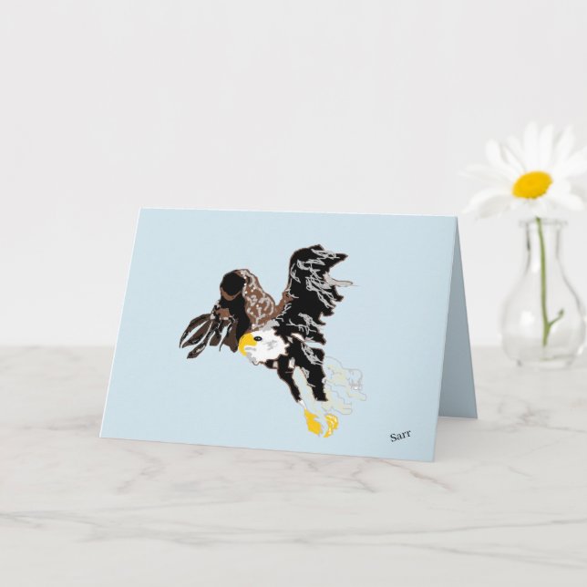 Tarjeta de nota en blanco : Águila AMERICANA BALD (Planta pequeña)