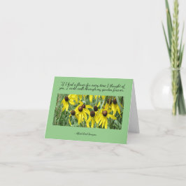 Tarjeta de nota en blanco amarilla: reflexiones am