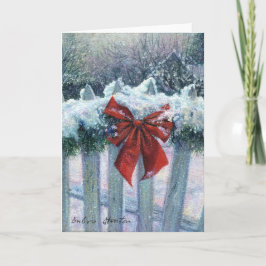 Tarjeta de nota en blanco "Bow In the Snow"