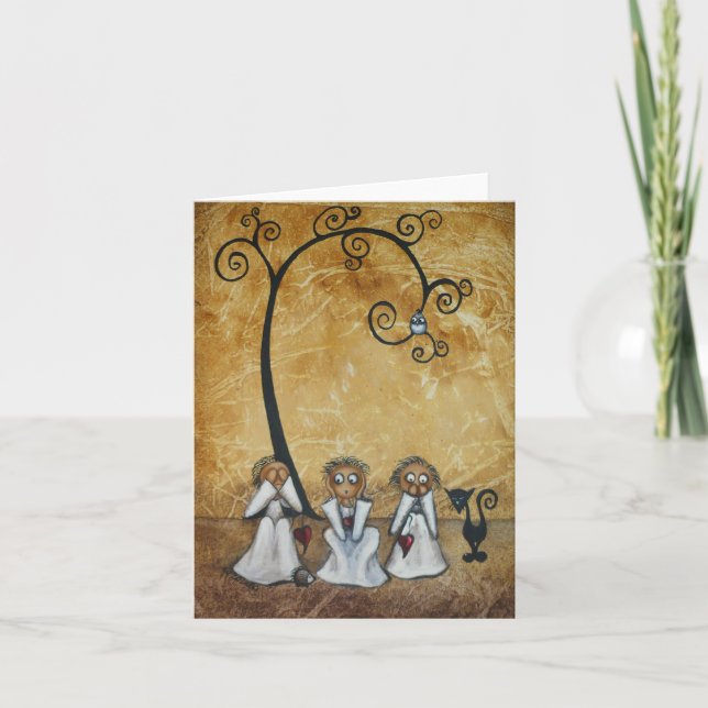 Tarjeta de nota en blanco caprichosa ningún arte (Anverso)