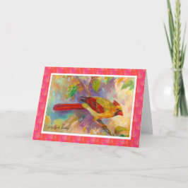 Tarjeta de nota en blanco cardinal femenina