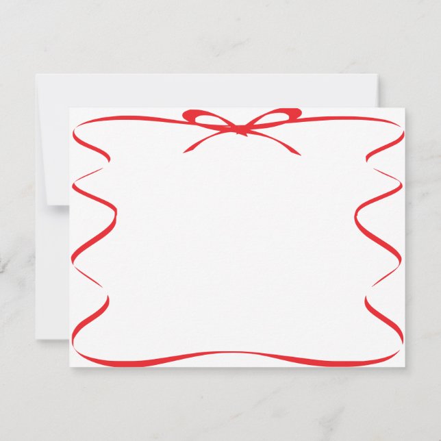 Tarjeta de nota en blanco con cinta roja (Reverso)