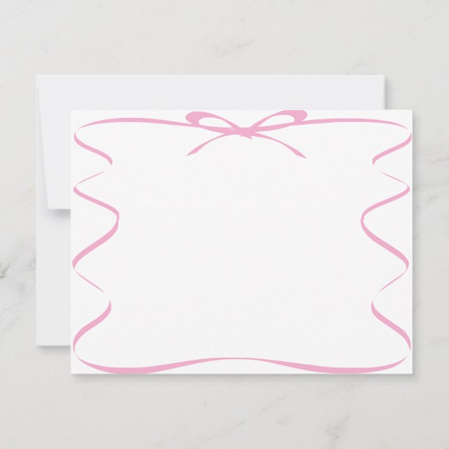 Tarjeta de nota en blanco con cinta rosa (Reverso)