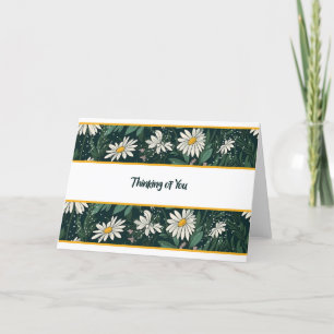 Tarjeta de nota en blanco con daisies