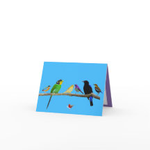 tarjeta de nota en blanco con los pájaros y el