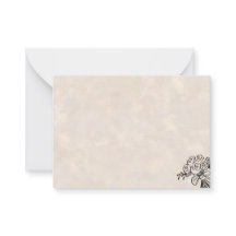 Tarjeta de nota en blanco con ramo de rosas dibuja