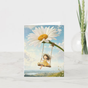 Tarjeta de nota en blanco Daisy Swing