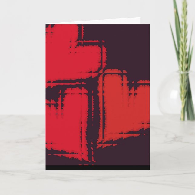 tarjeta de nota en blanco de 3 corazones (Anverso)