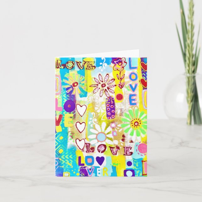 Tarjeta de nota en blanco de amor (Anverso)