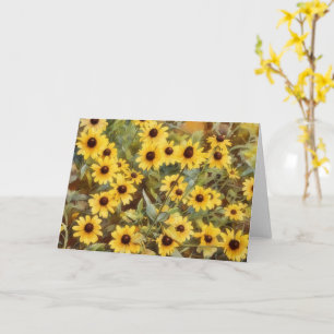 Tarjeta de nota en blanco de arte de las flores de