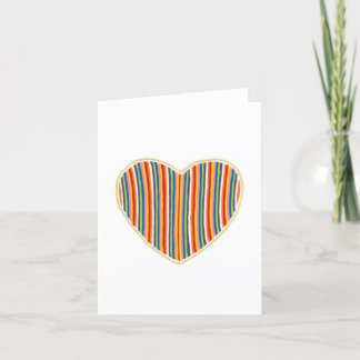 Tarjeta de nota en blanco de bandas de corazón