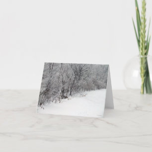 Tarjeta de nota en blanco de bosques nevados