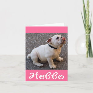 Tarjeta de nota en blanco de cachorro de Bulldog i