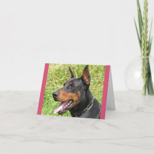 Tarjeta de nota en blanco de cachorro de Doberman 