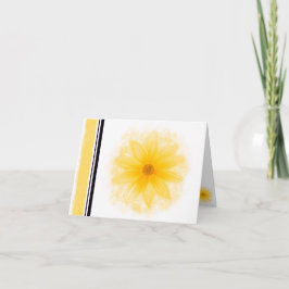 Tarjeta de nota en blanco de flor amarilla