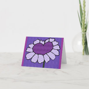 Tarjeta de nota en blanco de flor cardíaca