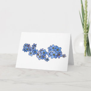 Tarjeta de nota en blanco de flor olvidada