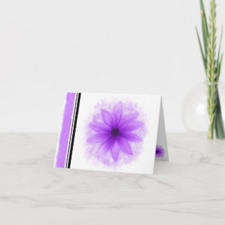Tarjeta de nota en blanco de flor púrpura