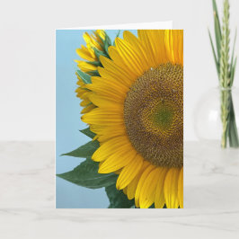 Tarjeta de nota en blanco de girasol