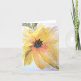 Tarjeta de nota en blanco de girasol