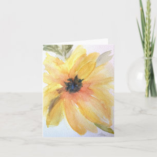 Tarjeta de nota en blanco de girasol