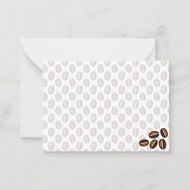 Tarjeta de nota en blanco de granos de café (Anverso)